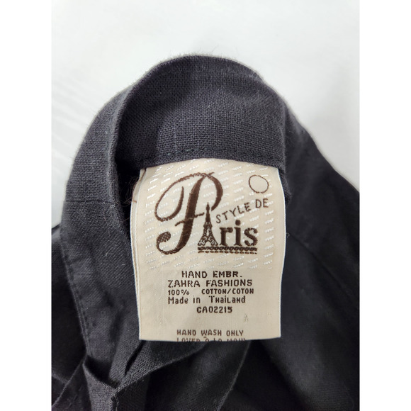 Vintage Style De Paris Women's Cotton Hand Embr. Floral True Wrap Skirt, Sz S-L - Picture 8 of 9